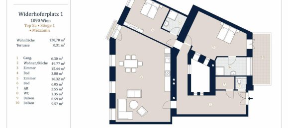 3-salle Appartement à Alsergrund, Austria No. 110535 13