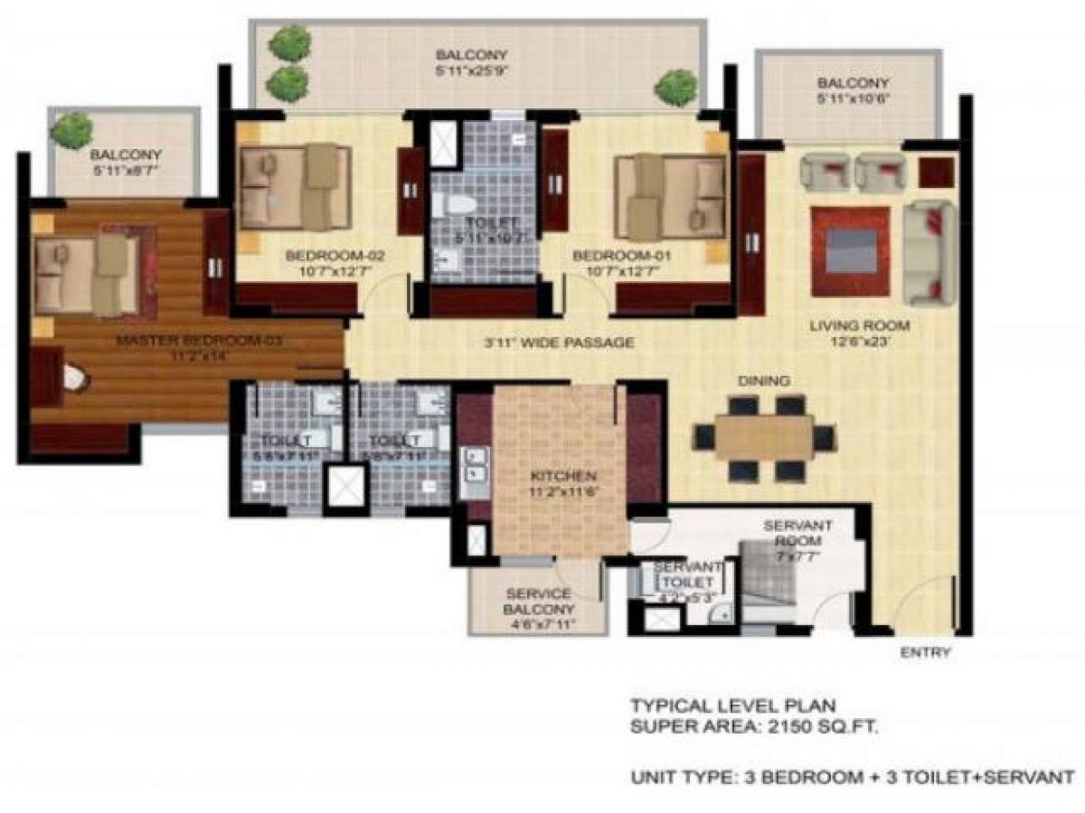 3 غرف نوم منزل في Gurgaon, India رقم 51286