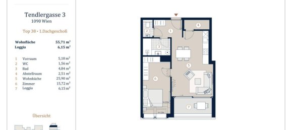 2غرفة شقة في Alsergrund, Austria رقم 137565 4