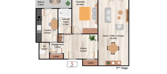 Квартира с 1 спальней в Монлюсон, Франция № 193418 4