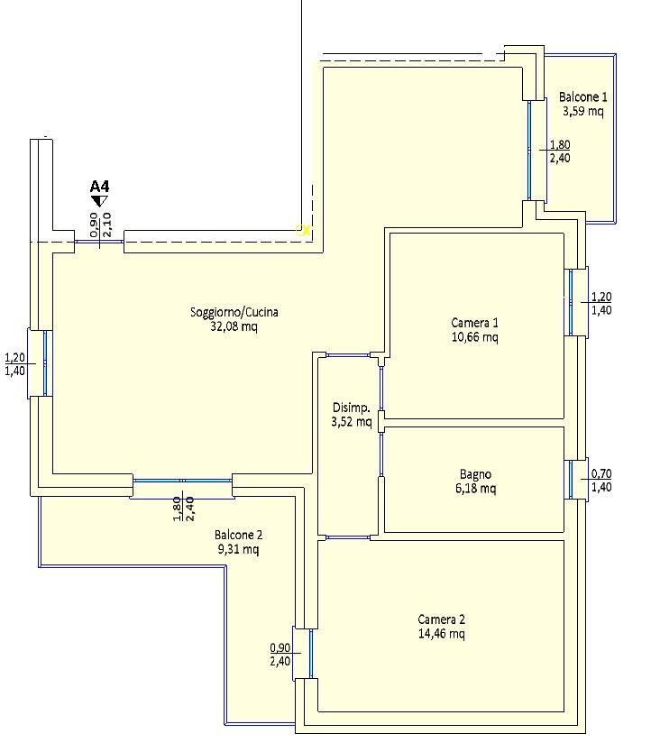 3غرفة شقة في Morbegno, Italy رقم 153910