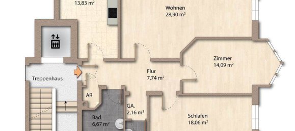 Квартира с 3 комнатами в Восточный Гольштейн, Германия № 370144 11