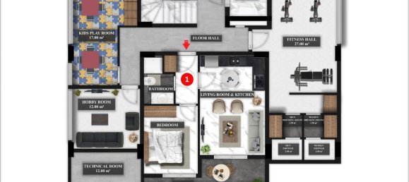 Apartment 1+1 in Avsallar, Turkey No. 31308 12