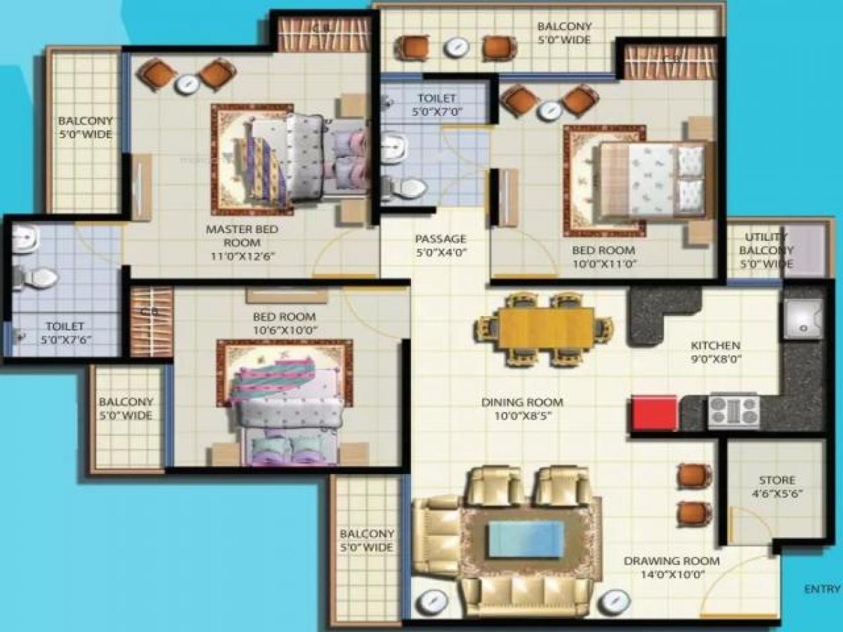 3 Schlafzimmer Haus in Noida, India, Nr. 68260