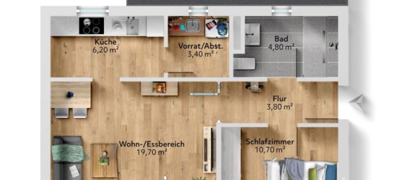 Квартира с 1 спальней в Дармштадт-Дибург, Германия № 296824 13