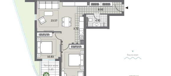 Apartamento T2 em Becici, Montenegro N.º 228 12