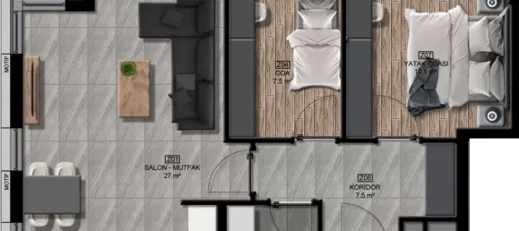 شقة 2+1 في Mugla, Turkey رقم 33523 19