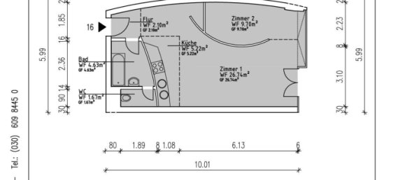 1 غرف نوم شقة في Wilmersdorf, Germany رقم 22427 17