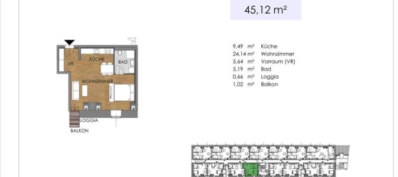 2-Zimmer Wohnung in Bruck an der Leitha, Austria, Nr. 111715 15