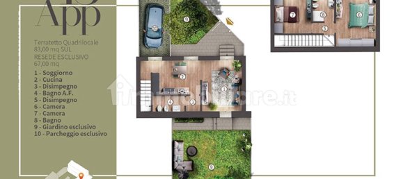 2 غرف نوم شقة في Campi Bisenzio, Italy رقم 10842 33