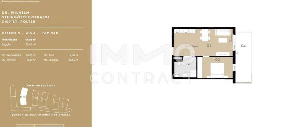 1 Schlafzimmer Wohnung in St. Pölten, Austria, Nr. 4336 7