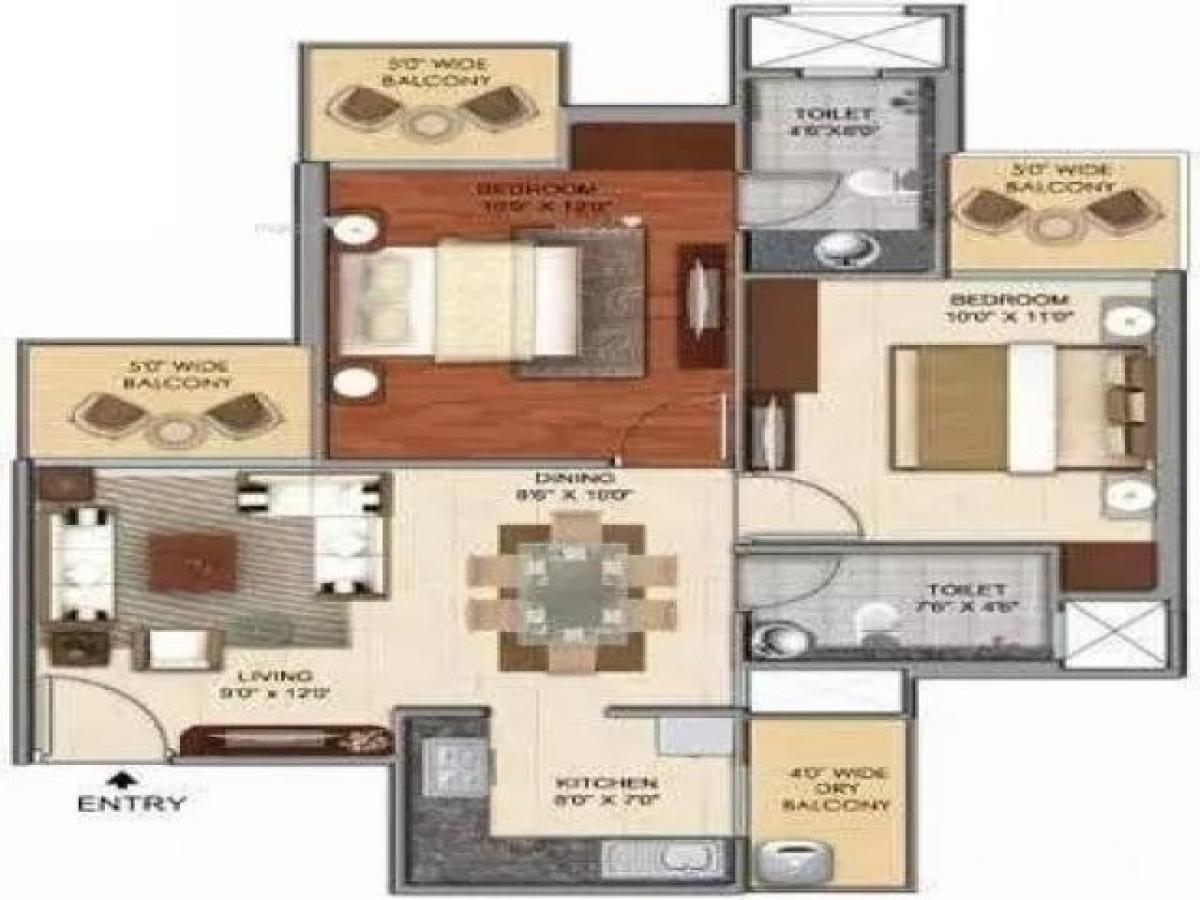 2 bedrooms House in Ghaziabad, India No. 55644