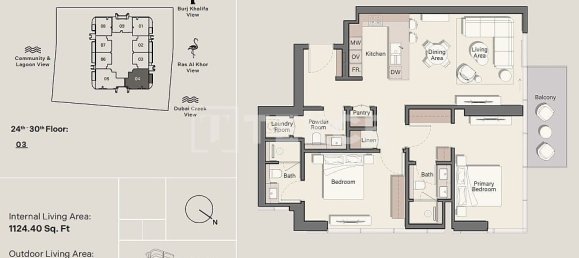 1 chambre Appartement à Meydan, UAE No. 38484 14