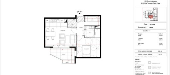 Квартира с 1 спальней в Ле-Туке-Пари-Плаж, Франция № 69764 2