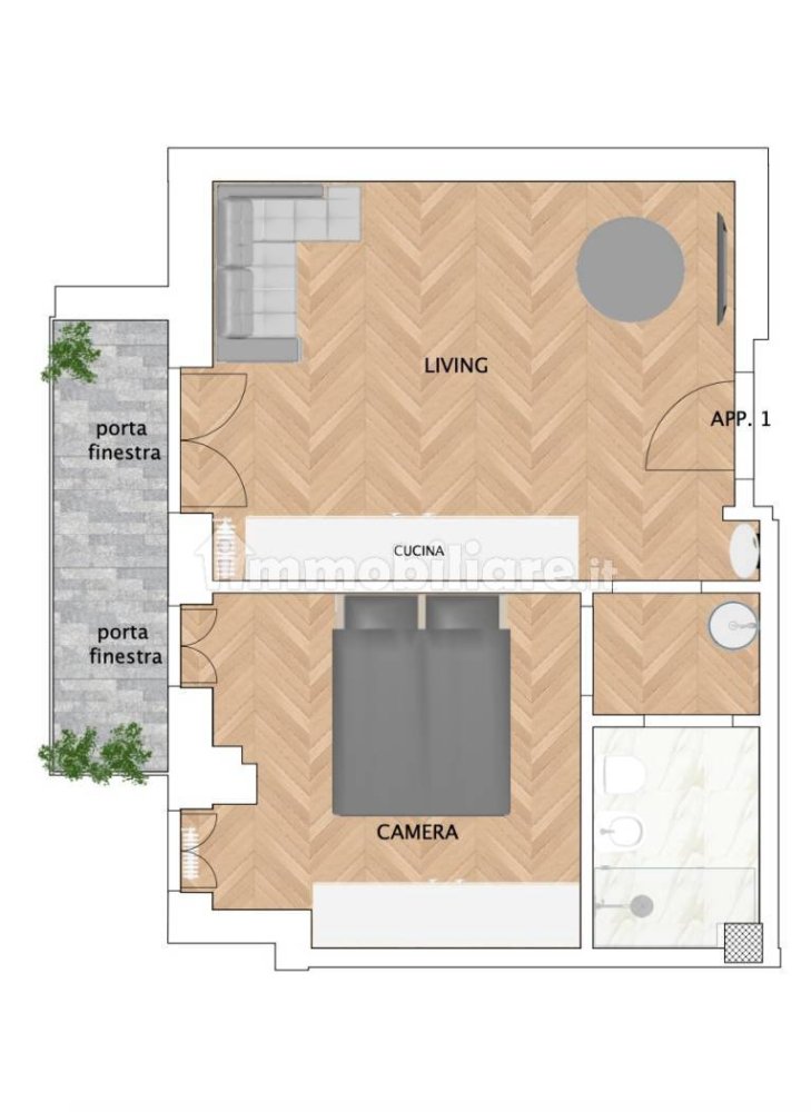 Apartamento de 1 dormitorio en Milan, Italy No. 244241