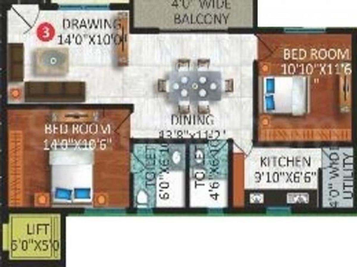 2 bedrooms House in Bangalore, India No. 43710