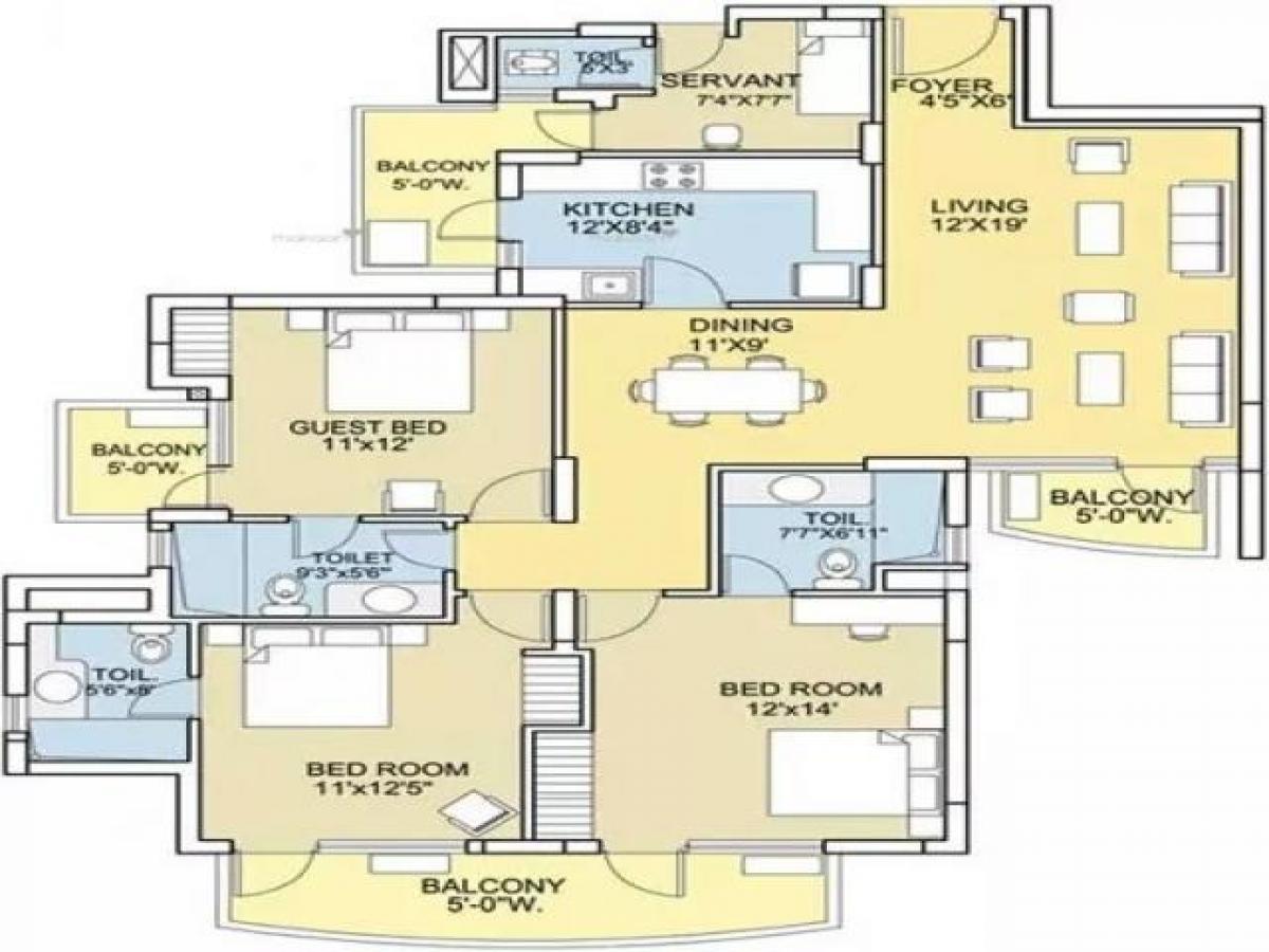 3 غرف نوم منزل في Gurgaon, India رقم 48745