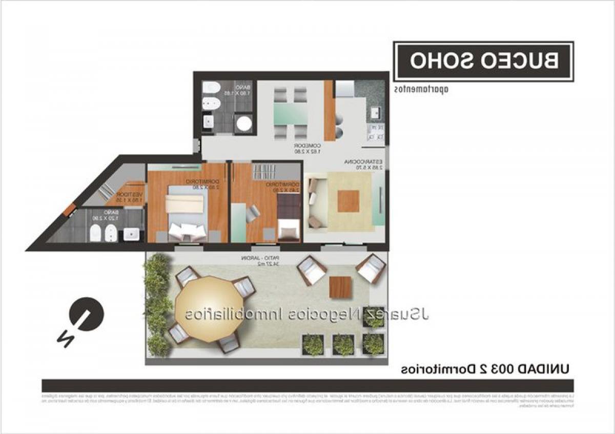 Apartamento de 2 dormitorios en Montevideo, Uruguay No. 10059