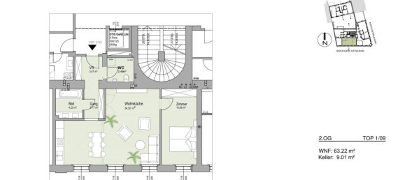 2 rooms Apartment in Modling, Austria No. 108054 10