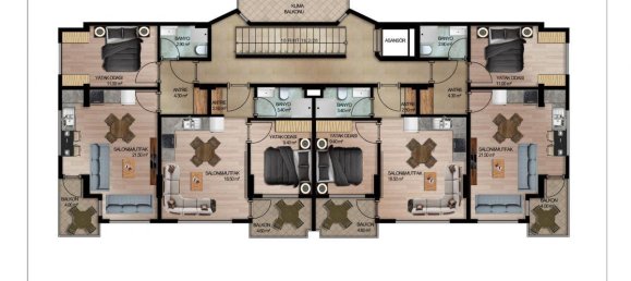 2غرفة شقة في Alanya, Turkey رقم 9676 3