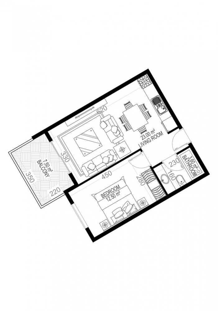 Apartment 1+1 in Yekta Sungate Residence, Gazipasa, Turkey No. 35427 1