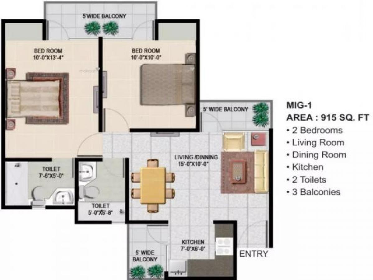 2 Schlafzimmer Haus in Noida, India, Nr. 67504