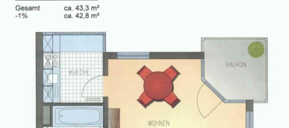 Квартира с 1 спальней в Лейпциг, Германия № 260299 12
