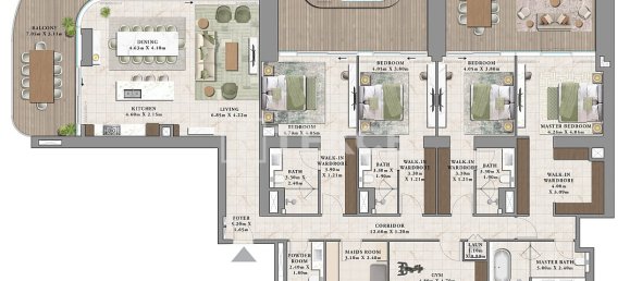 3 Schlafzimmer Wohnung in Dubai, UAE, Nr. 187713 2