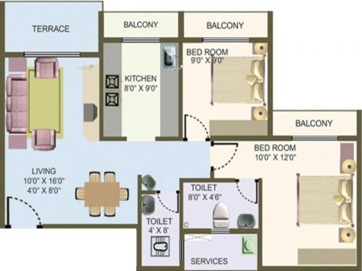 2 Schlafzimmer Haus in Mumbai, India, Nr. 58659