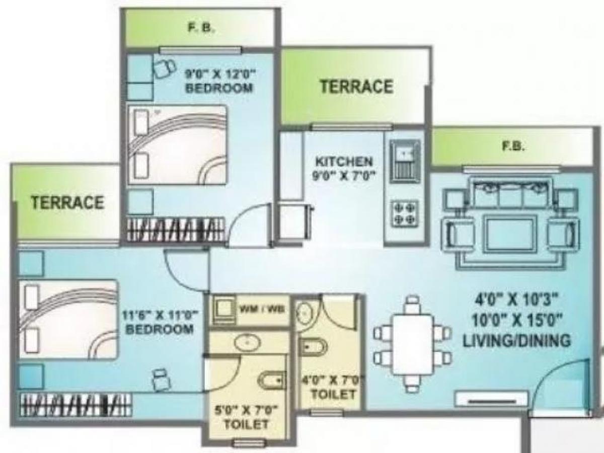 2 Schlafzimmer Haus in Mumbai, India, Nr. 61960