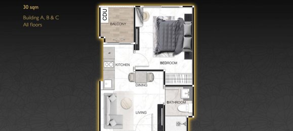 1 dormitorio apartamento en venta en Pattaya, Chonburi, Eastern Thailand, Thailand № 32785 4