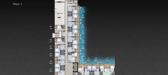 1 dormitorio apartamento en venta en Pattaya, Chonburi, Eastern Thailand, Thailand № 32785 2