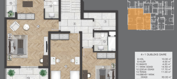 Penthouse 4+1 in Gazipasa, Turkey No. 22809 12