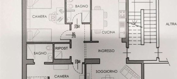 Квартира с 4 комнатами в Фоссано, Италия № 56162 24