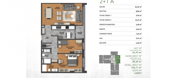 2-Zimmer Wohnung in Kâğıthane, Turkey, Nr. 27232 12