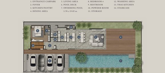 Villa de 4 dormitorios en Pattaya, Thailand No. 20181 9