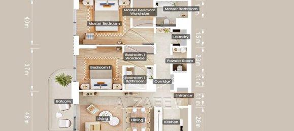 Apartamento T2 em Al Fahid, UAE N.º 108878 17