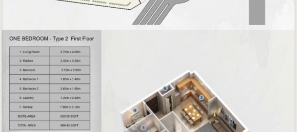 Квартира с 1 спальней в AZIZI FARHAD, Dubai Healthcare City, ОАЭ № 60303 9