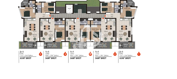 شقة 4+1 في Oba, Turkey رقم 547 11