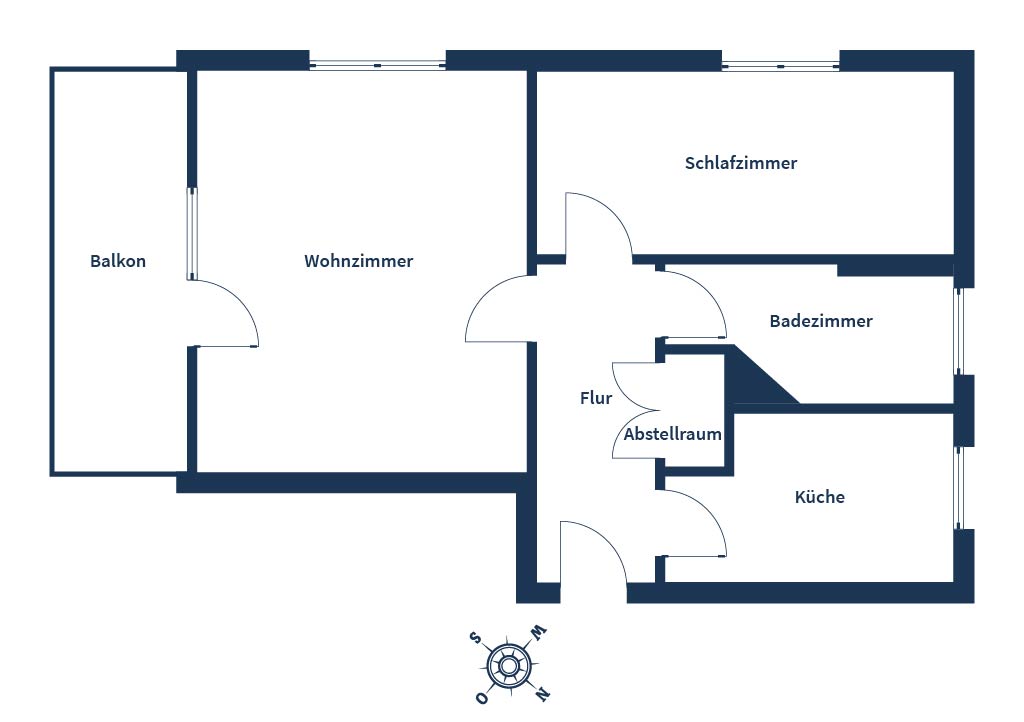 Квартира с 1 спальней в Ланквиц, Германия № 44479