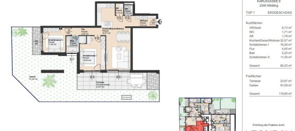 3-salle Appartement à Modling, Austria No. 124956 8