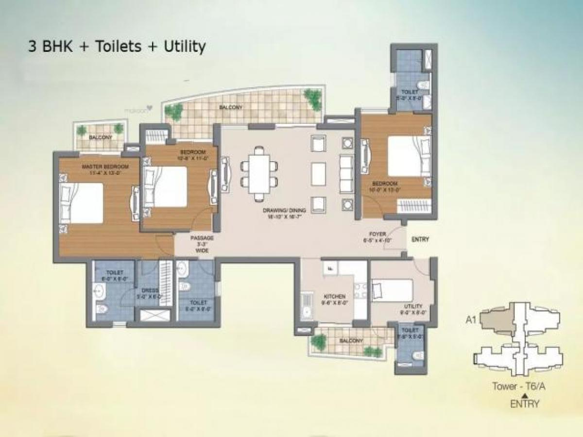 3 غرف نوم منزل في Faridabad, India رقم 6217