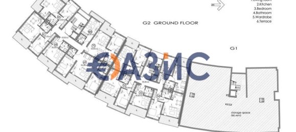 Квартира с 1 спальней в Свети-Влас, Болгария № 426 29