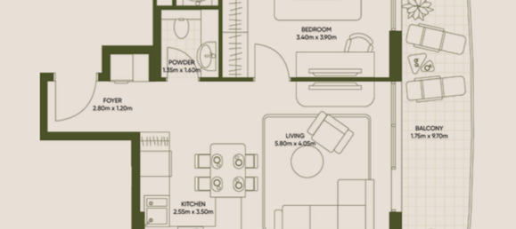 Estúdio em Dubai, UAE N.º 121353 8
