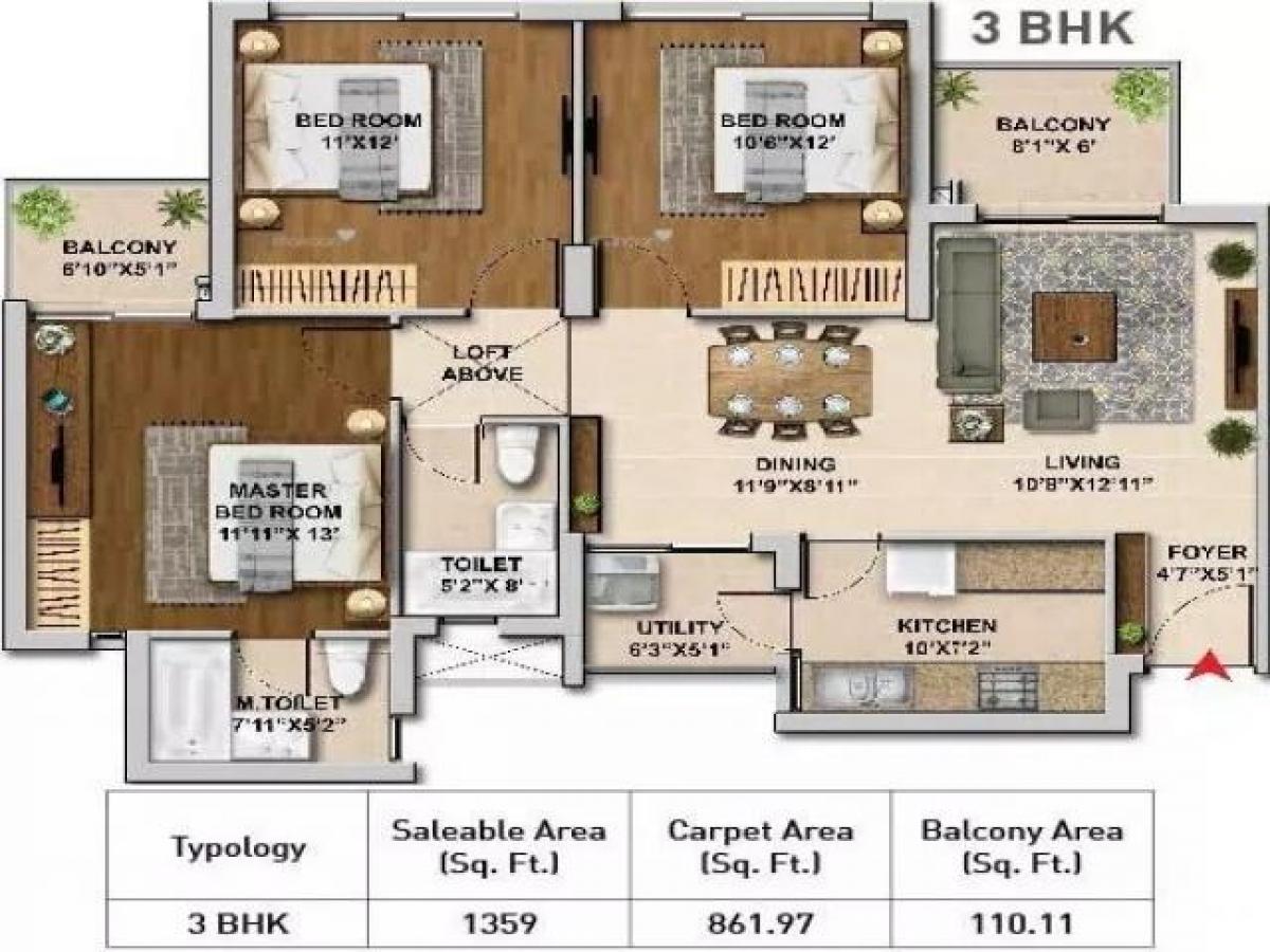 Casa de 3 dormitorios en Gurgaon, India No. 3487