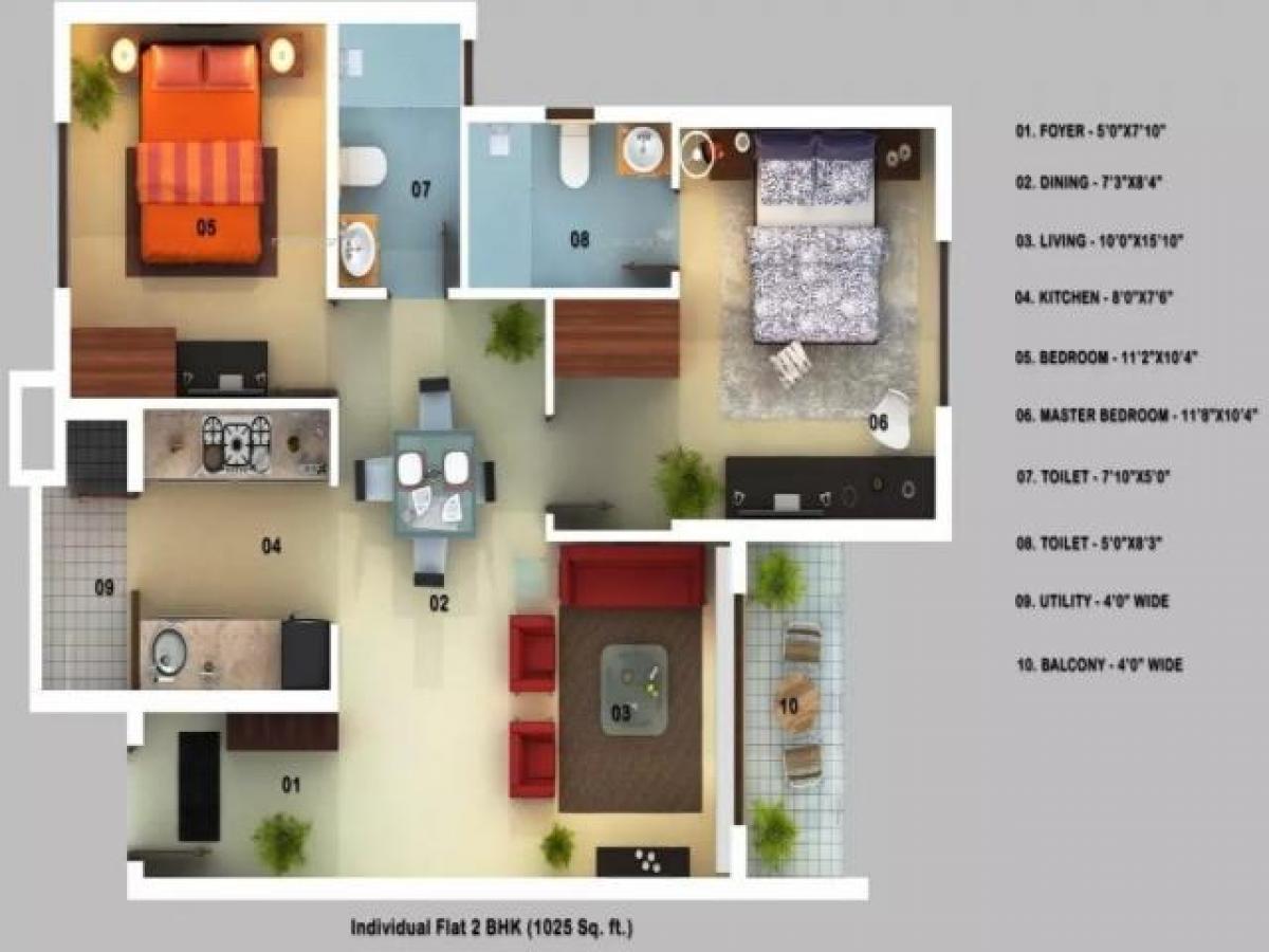 2 bedrooms House in Bangalore, India No. 43554