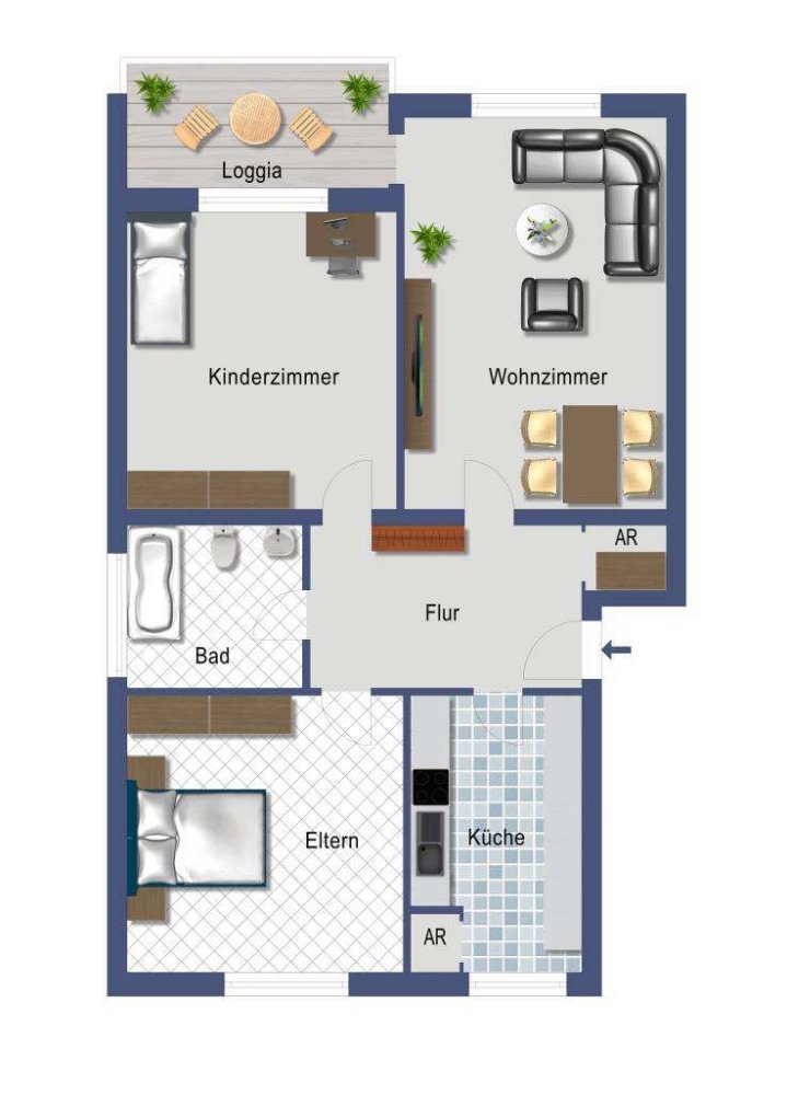 3-salle Appartement à Bonn, Germany No. 115003