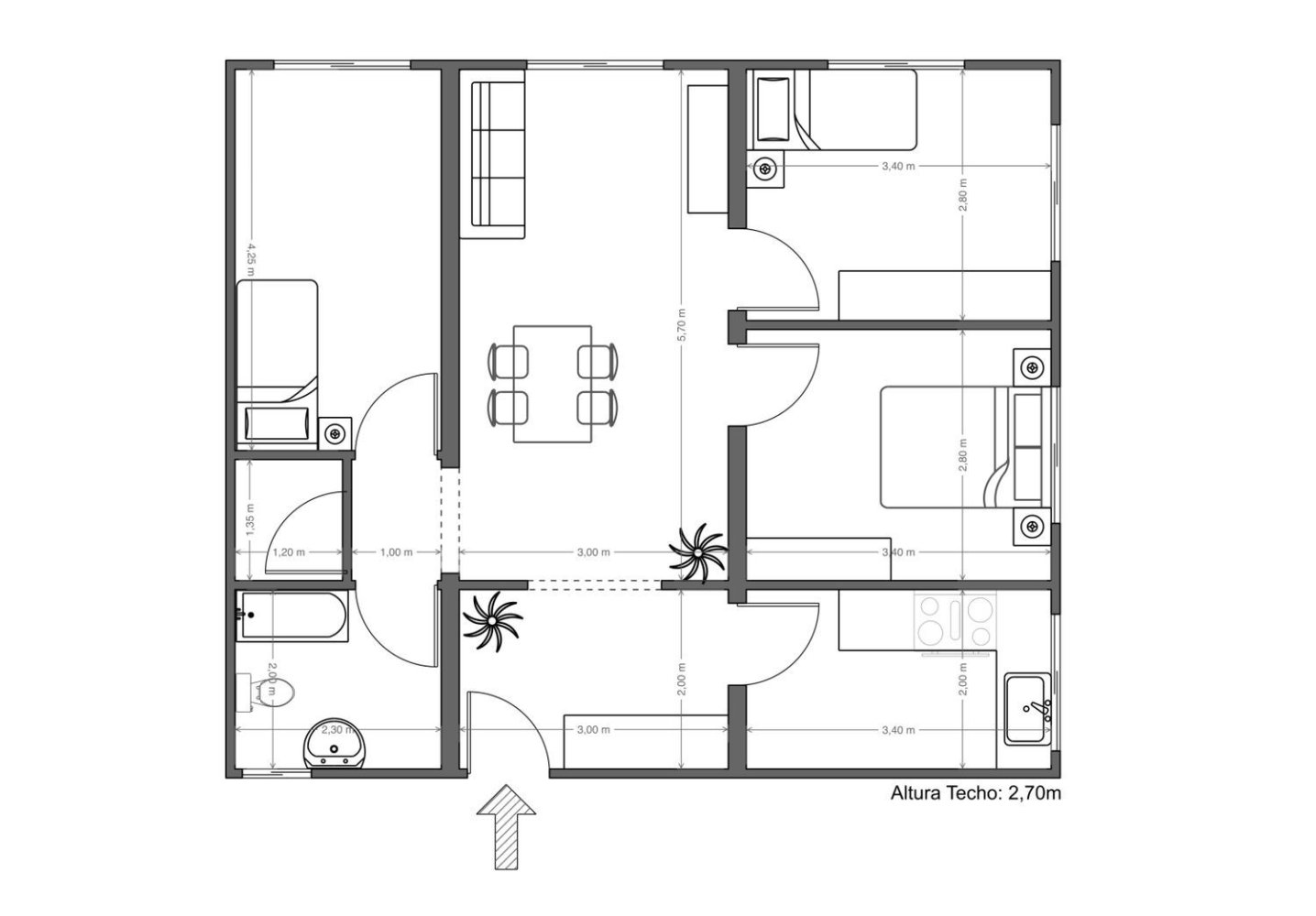 3 غرف نوم شقة في Ciutat Vella, Spain رقم 235898
