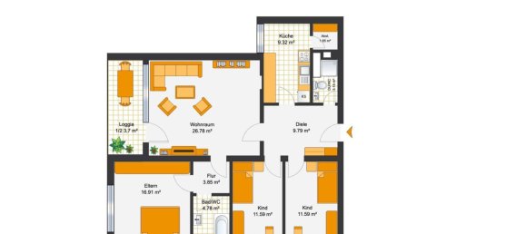 3 chambres Appartement à Dusseldorf, Germany No. 22075 14