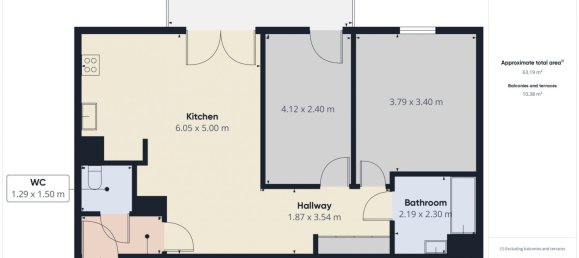 2 Schlafzimmer Wohnung in Kembs, France, Nr. 213467 12